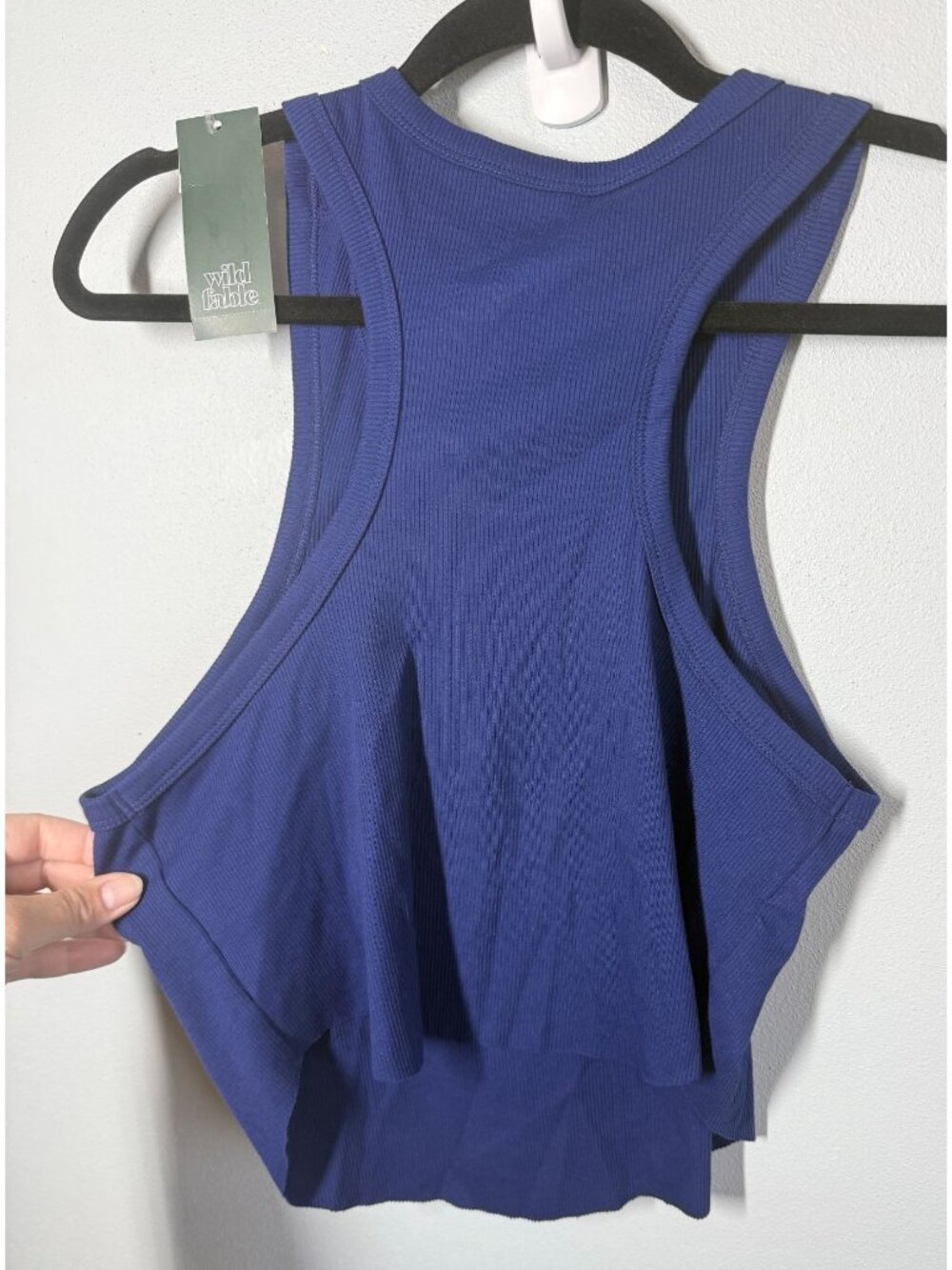 NWT Wild Fable Womens Cropped Ribbed Tank Cobalt Blue XXL Scoop Neck Fitted - Picture 3 of 9
